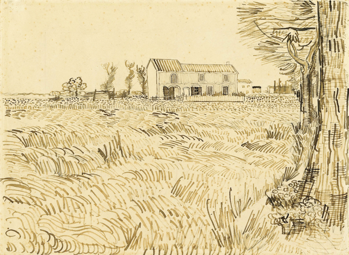  文森特·威廉·梵高  Vincent Willen Van Gogh —— 田野与房子 (2)